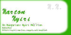 marton nyiri business card